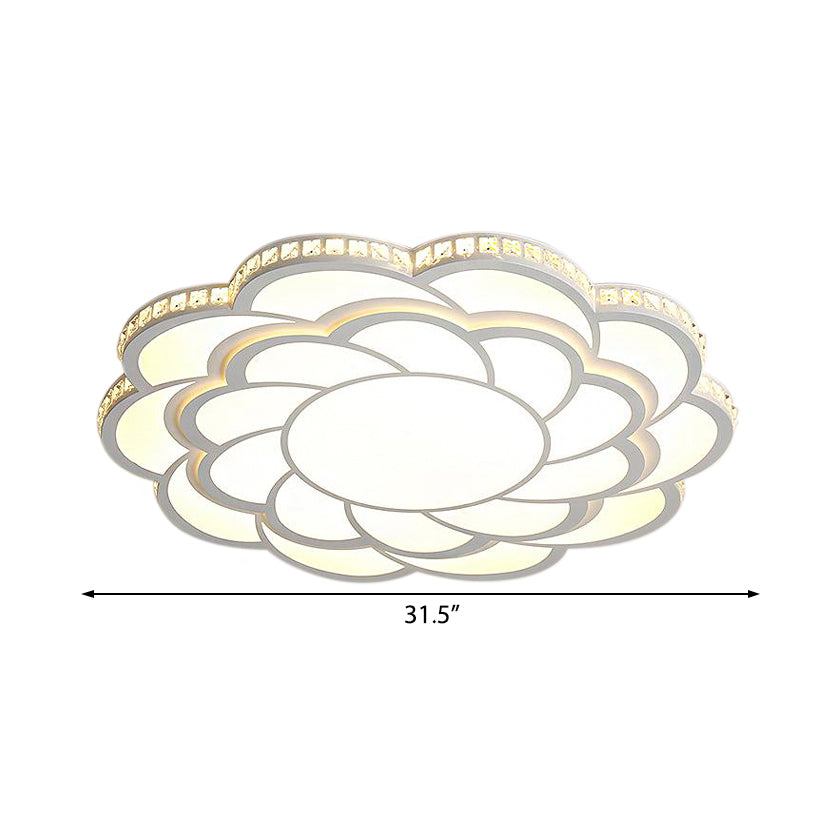 Blossom Large Flush Mount Led Crystal Accent Lamp - 31.5/39 Wide Warm/White Light
