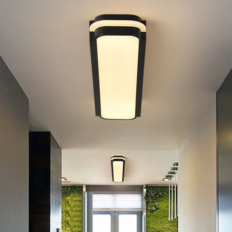 Modern Led Black Flushmount Ceiling Light Fixture - Metallic Rectangle 19’/27’/34.5’ Long