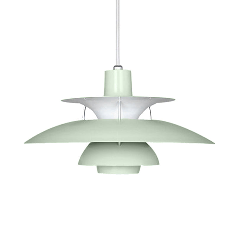 Macaron Style 3-Layer Pendant Light With Flared Shade - Aluminum 1 Black/Gray