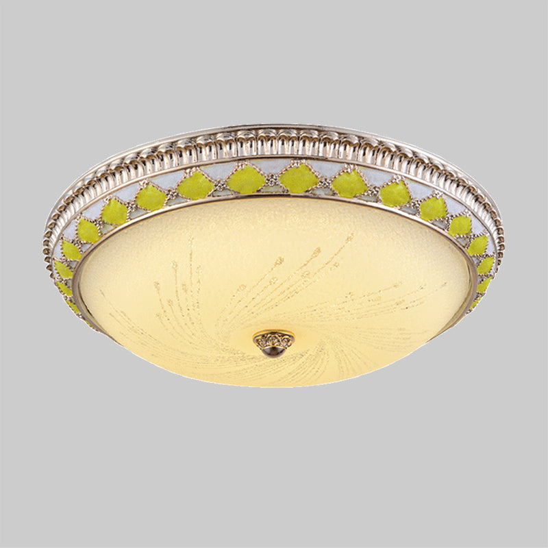 Farmhouse Led Flush Mount Ceiling Light In Gold With Frosted Glass Available Multiple Sizes