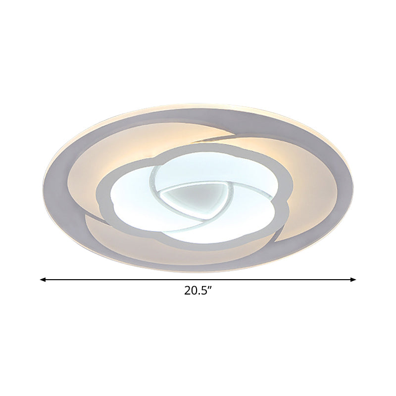 Blossom Ultra Thin Acrylic Flushmount Modernism White Led Ceiling Light 16.5’/20.5’ Warm/White
