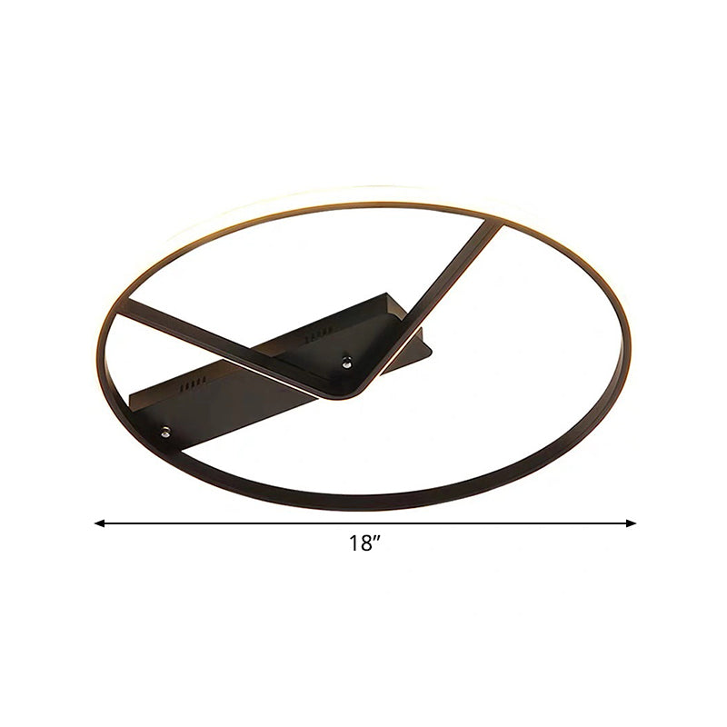 Sleek Led Flush Mount Ceiling Light In Black 18/23.5 Width Warm/White Light
(Note: Seo Optimization