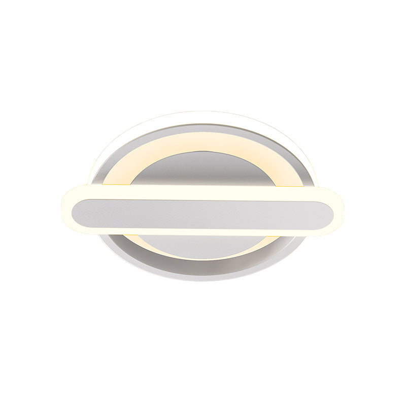 Modern Metal Black/White/Gold Led Ceiling Flushmount For Corridor - Small Circle & Oval Design
