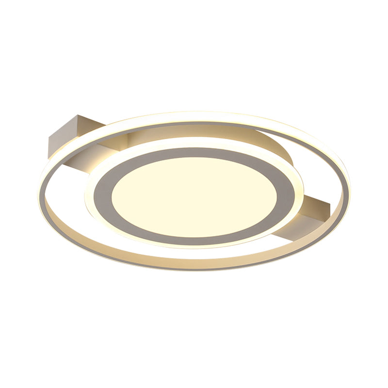 Minimalist White Acrylic Flush Mount Ceiling Lamp - 18’/21.5’ Wide Led Light Fixture With