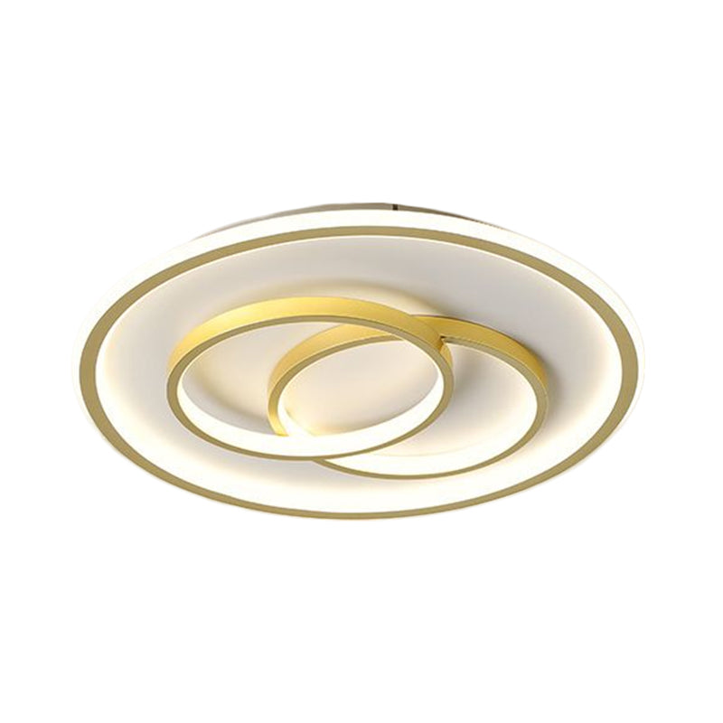 Black/Gold Metallic Crossed Ring Led Ceiling Light - Warm/White 16.5/20.5 W