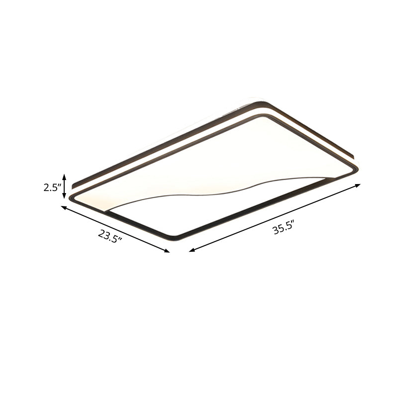 Modern Led Ceiling Light Fixture For Bedroom - Simple Acrylic Design Black/White 16/19.5/35.5 W