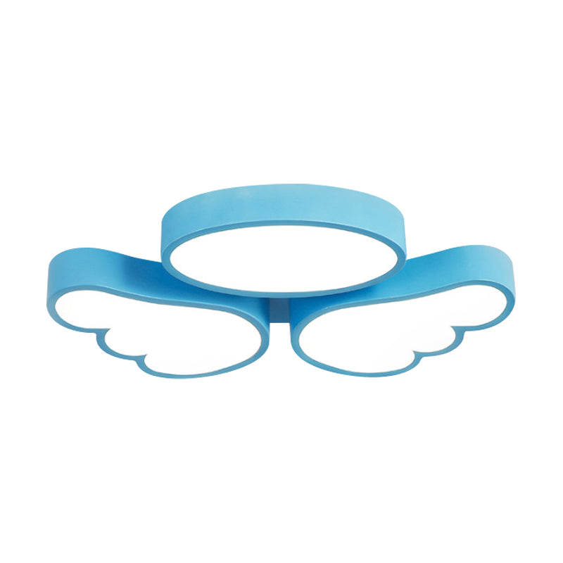 Round Wing Flush Ceiling Light - Cartoon Acrylic Led Flushmount Lighting Bedroom Decor