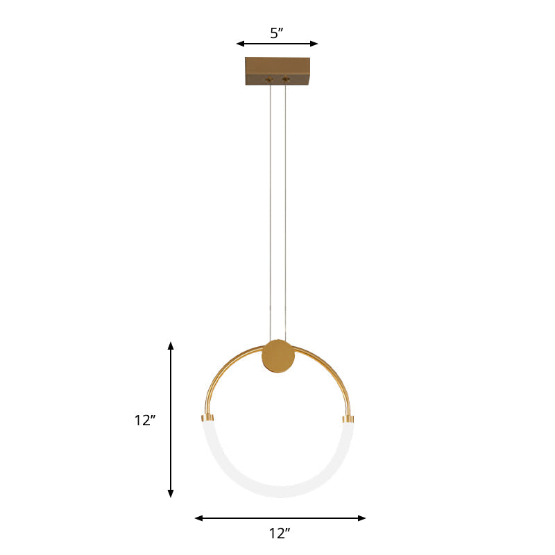 Nordic Acrylic Circular Chandelier - Gold Pendant Lighting With 1/3 Bulbs In Warm/White Light