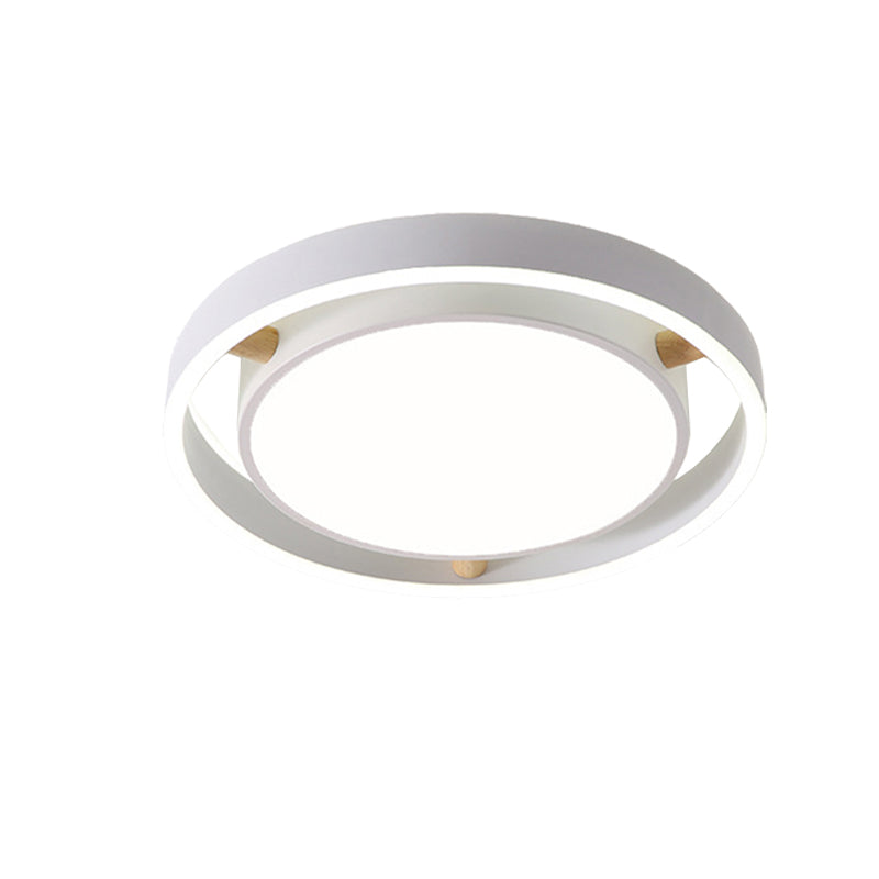 Red Nordic Style Flush Mount Light - Acrylic Metal Ceiling Lamp For Kindergarten White / 16