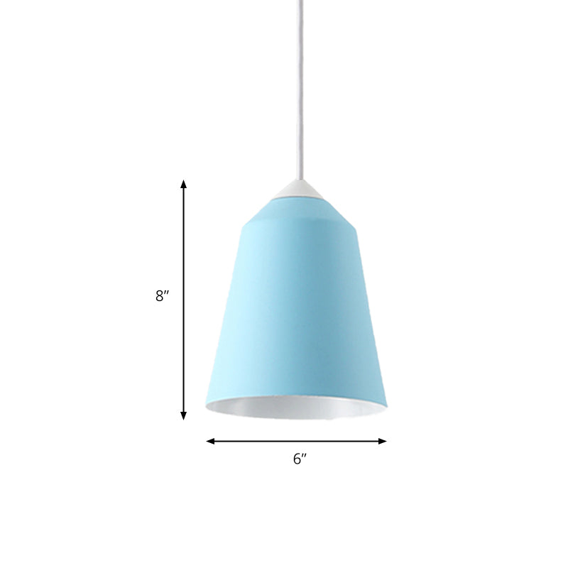 Minimalist Bell Pendant Light - White/Blue/Gold 1-Light Hanging Ceiling Fixture