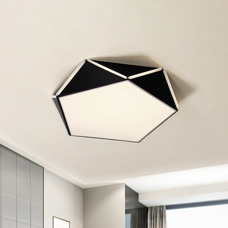 Nordic Led Ceiling Lamp - Pentagon Flush Mount Light With Acrylic Panel