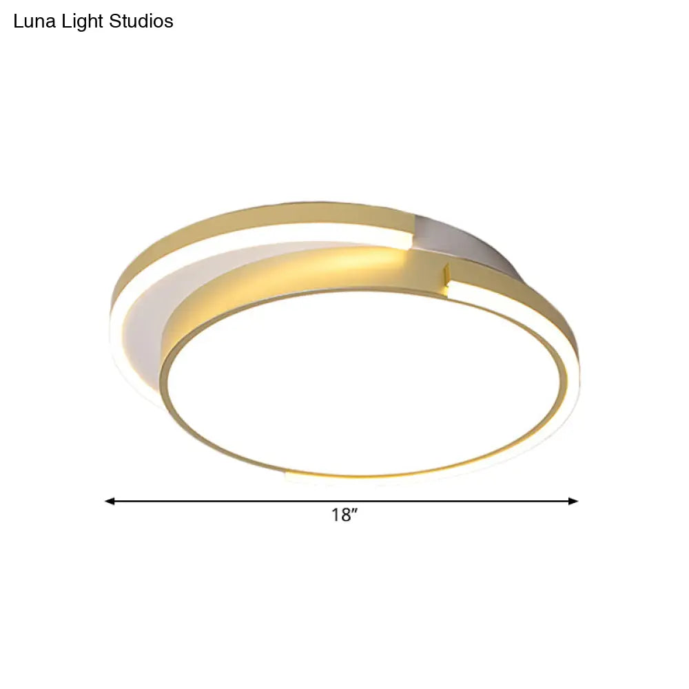 18’/22.5’ Gold Metal Led Ceiling Flush Mount Light Fixture
