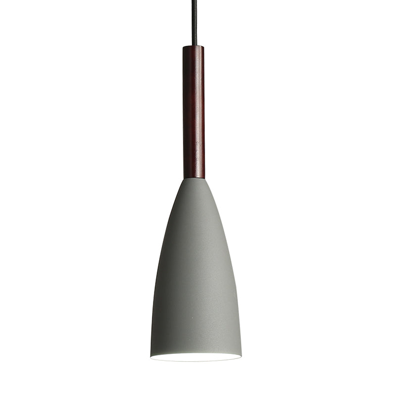 Modern Metallic Cone Pendant Lamp With Curved Design For Restaurants