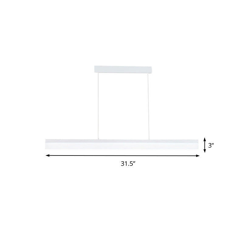 Minimalist Led Pendant Light In Black White Or Brown - Warm Natural Lighting 31.5 39 47 Wide