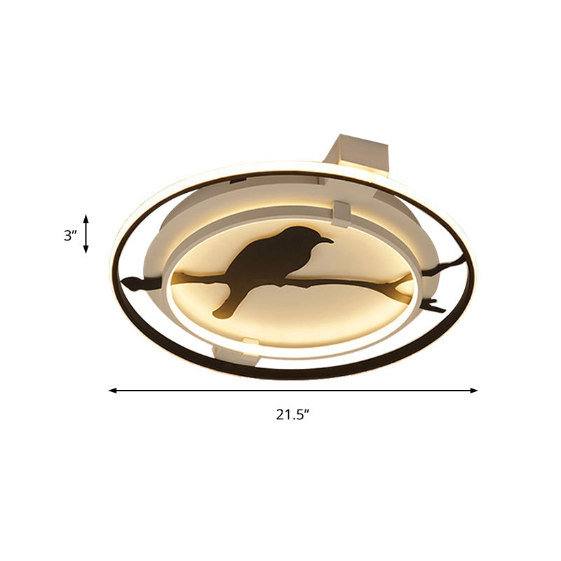 Black Acrylic Bird Ceiling Mount Light For Bathroom And Bedroom
