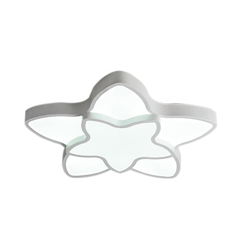 Cartoon Led Flush Mount Light: Vibrant 2-Star Acrylic Ceiling Lamp For Corridor And Kids Bedroom