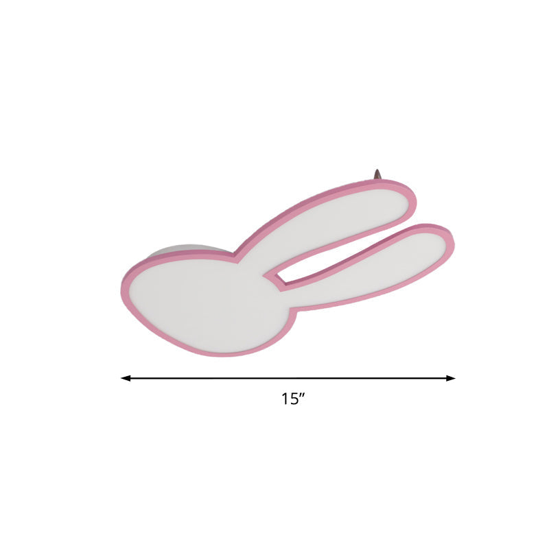 Bunny Ceiling Lamp For Baby Girl’s Room - Acrylic Led Mount Light With Eye-Care Technology