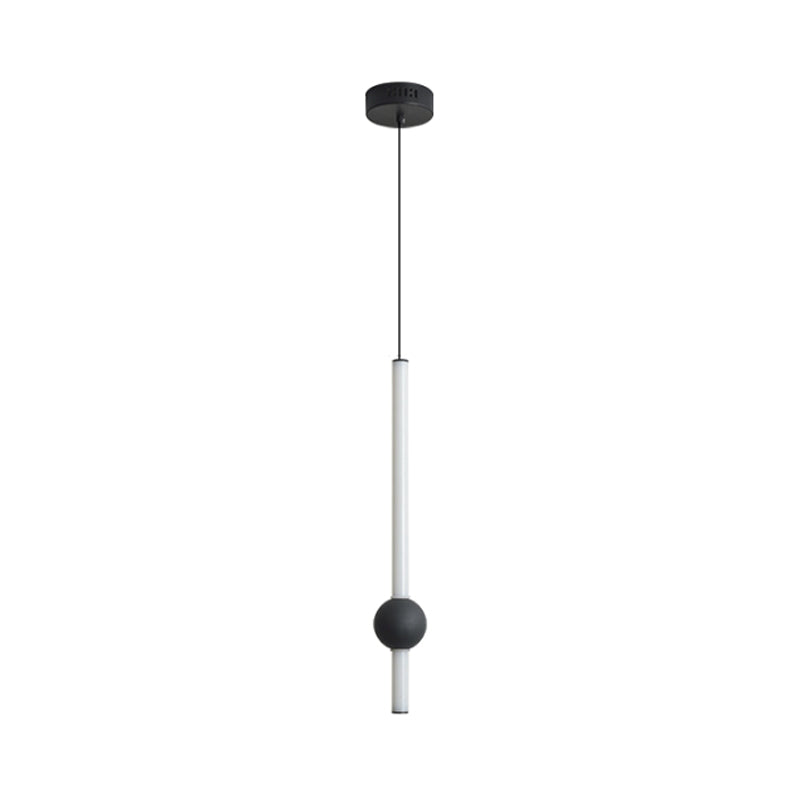 Sleek Sword-Shape Led Hanging Lamp Kit: Simplicity Acrylic | Black/White Warm/White/3 Color Light