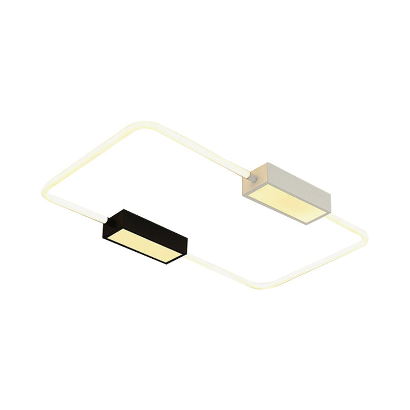 Modern Led Ceiling Mount Lamp: White Round/Square/Rectangular Flush With Acrylic Shade Warm/White