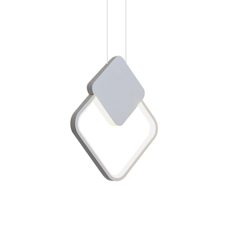 Minimalist Acrylic Hanging Ceiling Light: Oval Round Square Pendant Lighting In Black/White For