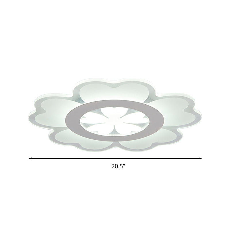 Heart-Shaped Petal Ceiling Light With Led Flush Mount For Kids Room