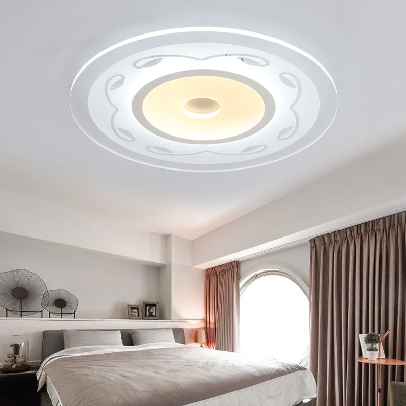 Modern Acrylic Flower Shape Ceiling Lamp In White - Perfect For Childs Bedroom / 16.5 Warm