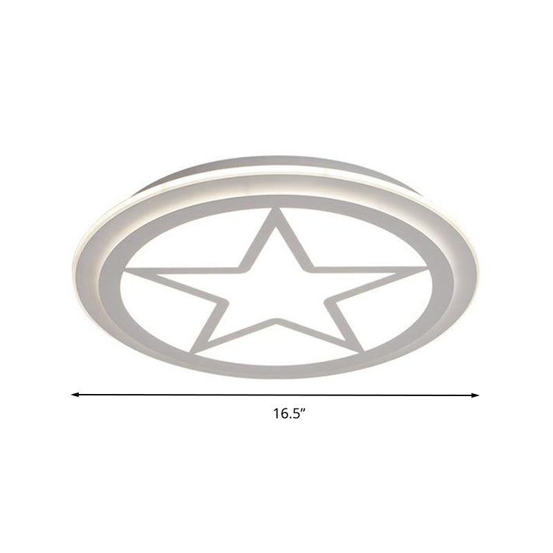 Modern White Acrylic Star Ceiling Light For Childrens Bedroom