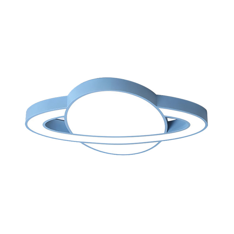 Nordic Style Planet Shaped Led Ceiling Light For Kids Bedroom - White/Pink/Yellow/Blue
