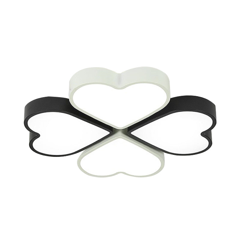 Kids’ Designer Heart Flush Mount Ceiling Light With Acrylic Fixture - Ideal For Bedrooms