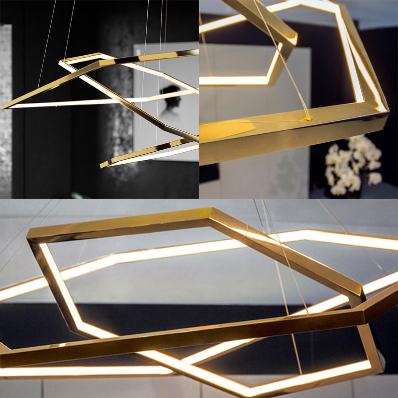 Modern 3-Tiered Led Hanging Chandelier With Minimalist Wood Acrylic Design Warm/Natural Light