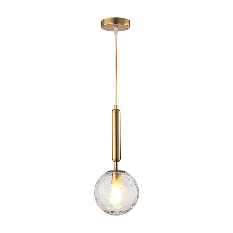 Modern Hammer Glass Pendant Light - Elegant Ball Shaped Hanging Fixture For Restaurants