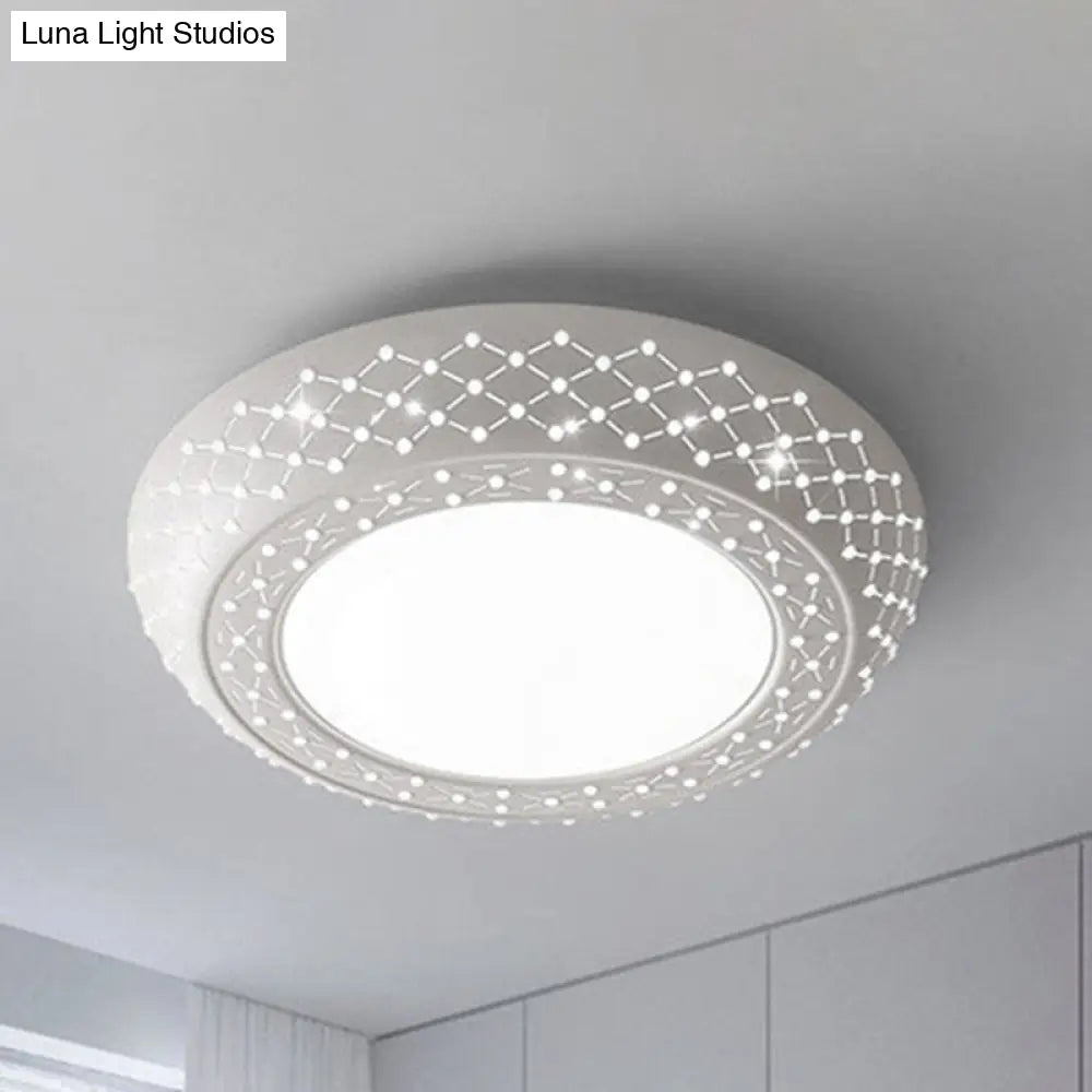 23’/35’ Simplistic Led Acrylic White Ceiling Light - Bedroom Flush Mount Lamp In White/3 Color
