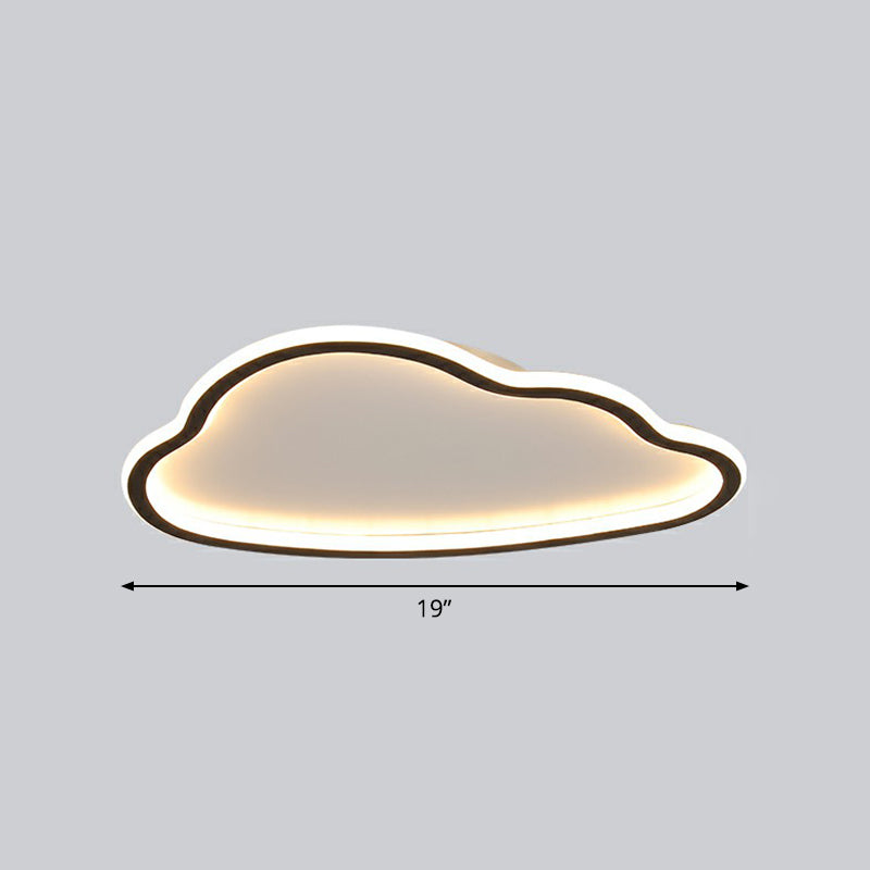 Black And White Led Cloud Ceiling Light With Acrylic Shade - Flush Mount Simple Design / 19 Warm