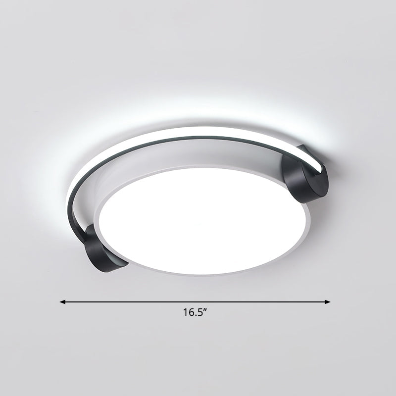 Nordic Acrylic Ceiling Lamp With Headphone Design For Dorm Room Black-White / 16.5 White
