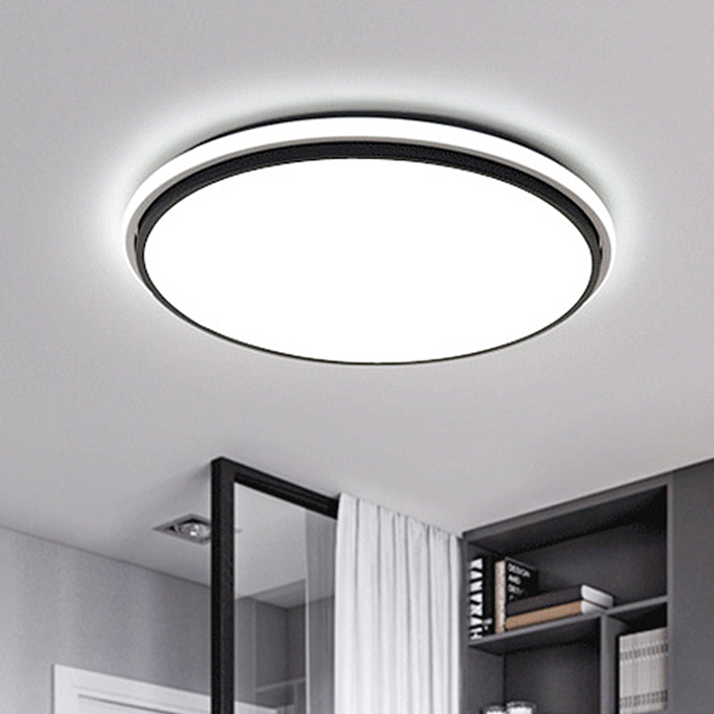 Modern Circular Flush Mount Led Fixture White/Warm Light Acrylic Design - 12/16/19.5 Wide
