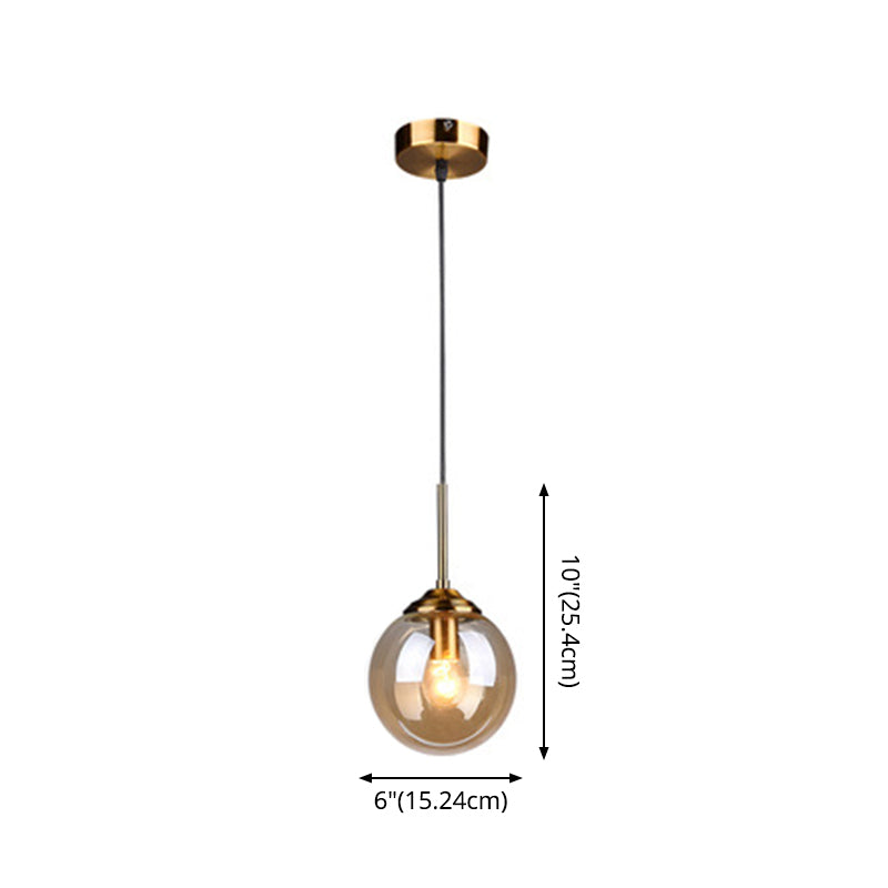 Modern Minimalist Glass Sphere Pendant Light Fixture For Indoor Ceiling
