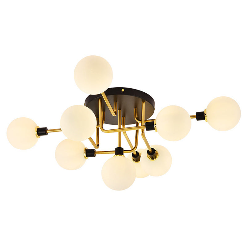 Contemporary Stained Glass Ceiling Light Fixtures For Bedroom - Bubble Semi Flush Mount Lighting 9 /