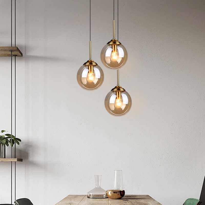 Modern Minimalist Hanging Lamp - Globe Glass Shade Pendant Light