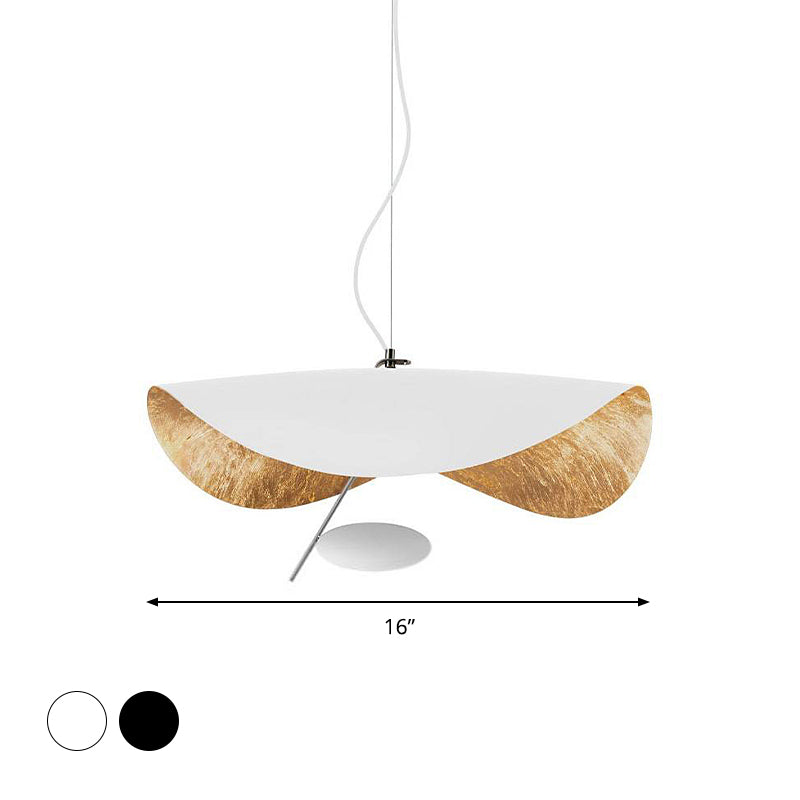 Modern Metal Geometric Pendant Light Kit - 16/23.5 Wide 1 White/Black Down Lighting For Living Room