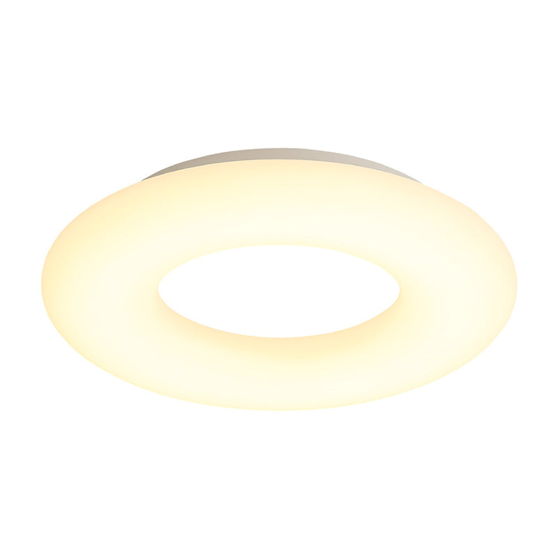 18’/23.5’ Modern Led White Doughnut Acrylic Flush Mount Ceiling Lamp