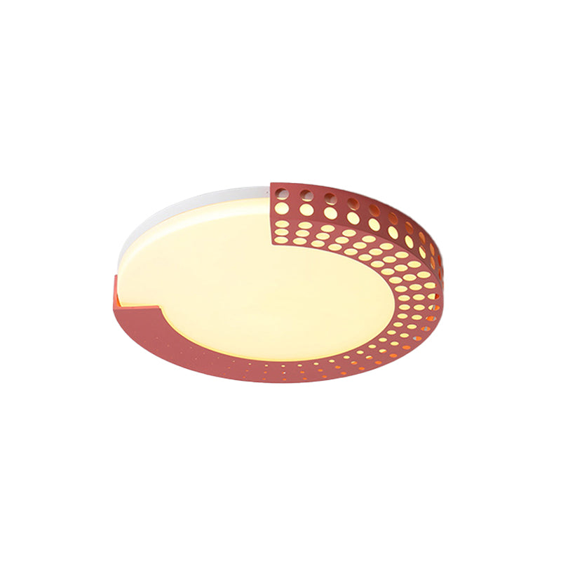 Circle Led Ceiling Light For Baby Room With Half-Ring Acrylic Design