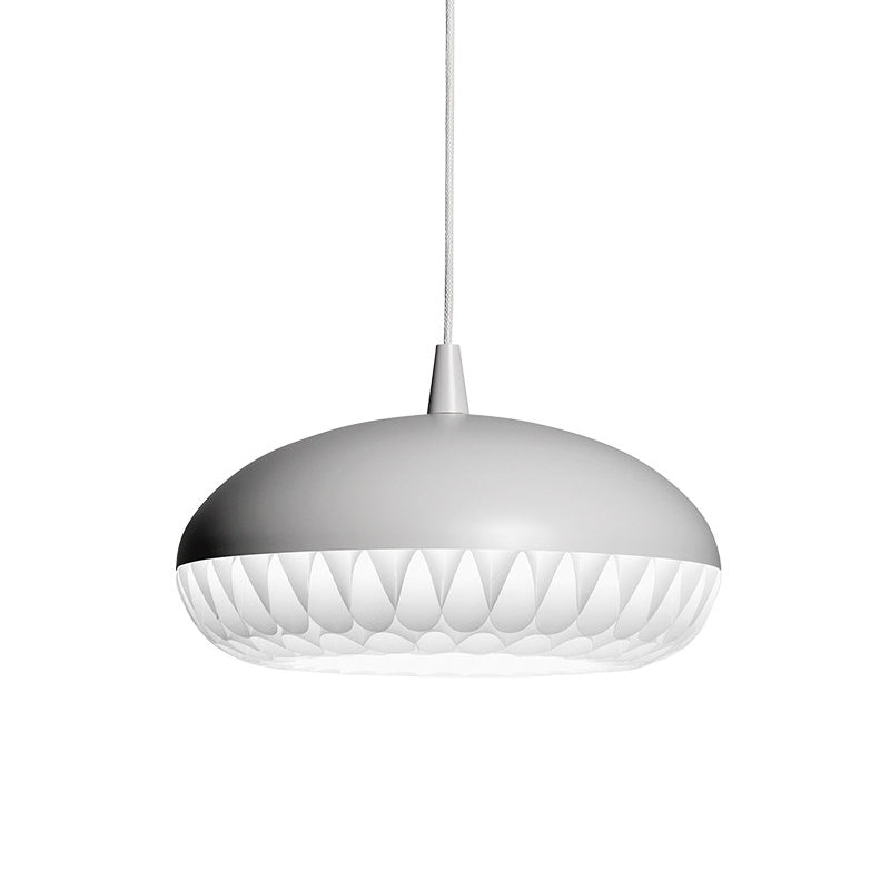 Modern Metal Dome Pendant Light For Restaurants - 1 Bulb White/Black Down Lighting