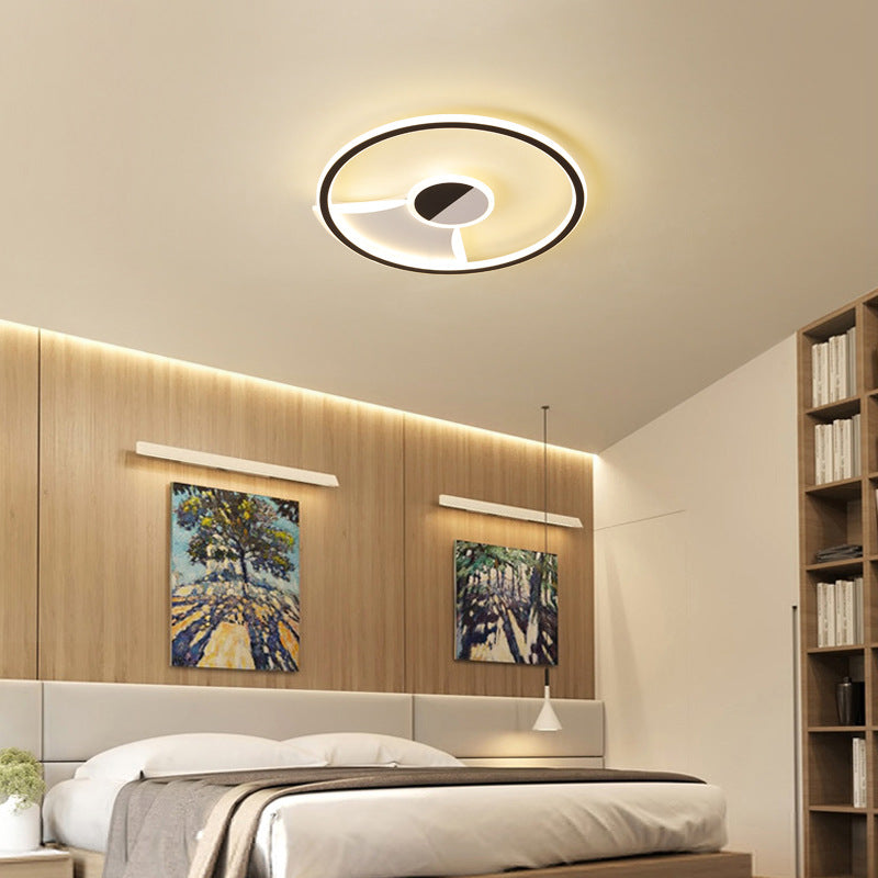Contemporary White/Warm Flush Mount Lighting: Acrylic 16/19.5/23.5 Lights In Black