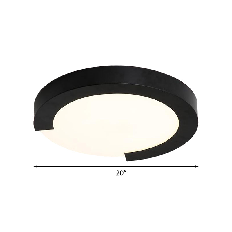 Macaron Flush Mount Ceiling Lights - 16/20 Round In Black/White/Pink