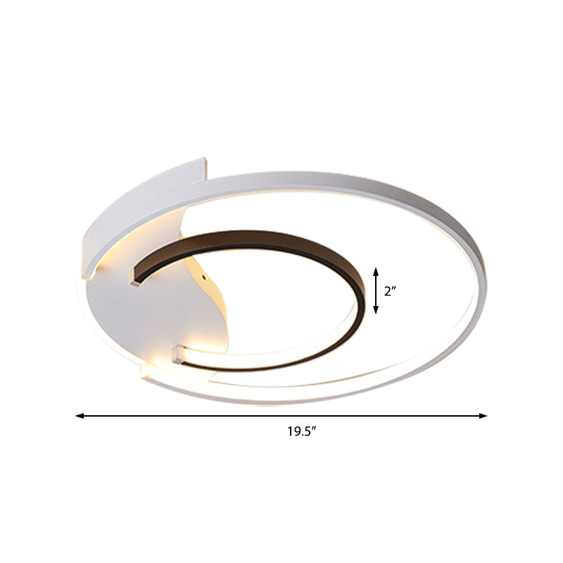 16/19.5 Double Ring Flushmount Lighting - Modern White Ceiling Lights Adjustable Warm/White Ambiance