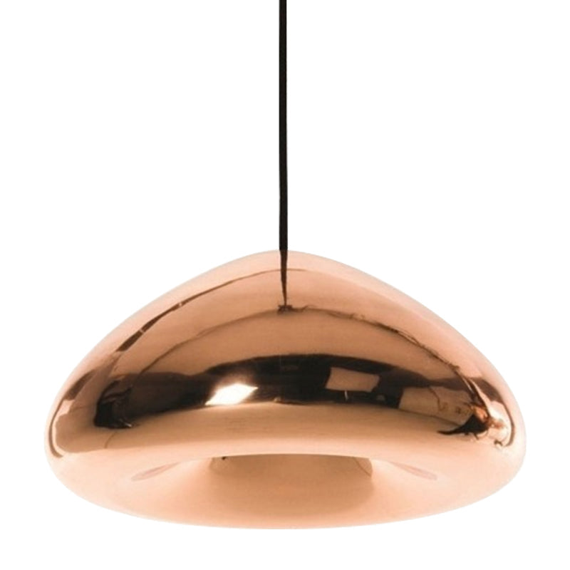 7/12W Modern Glass Pendant Light - Recessed Shape 1 Sliver/Gold/Rose Gold