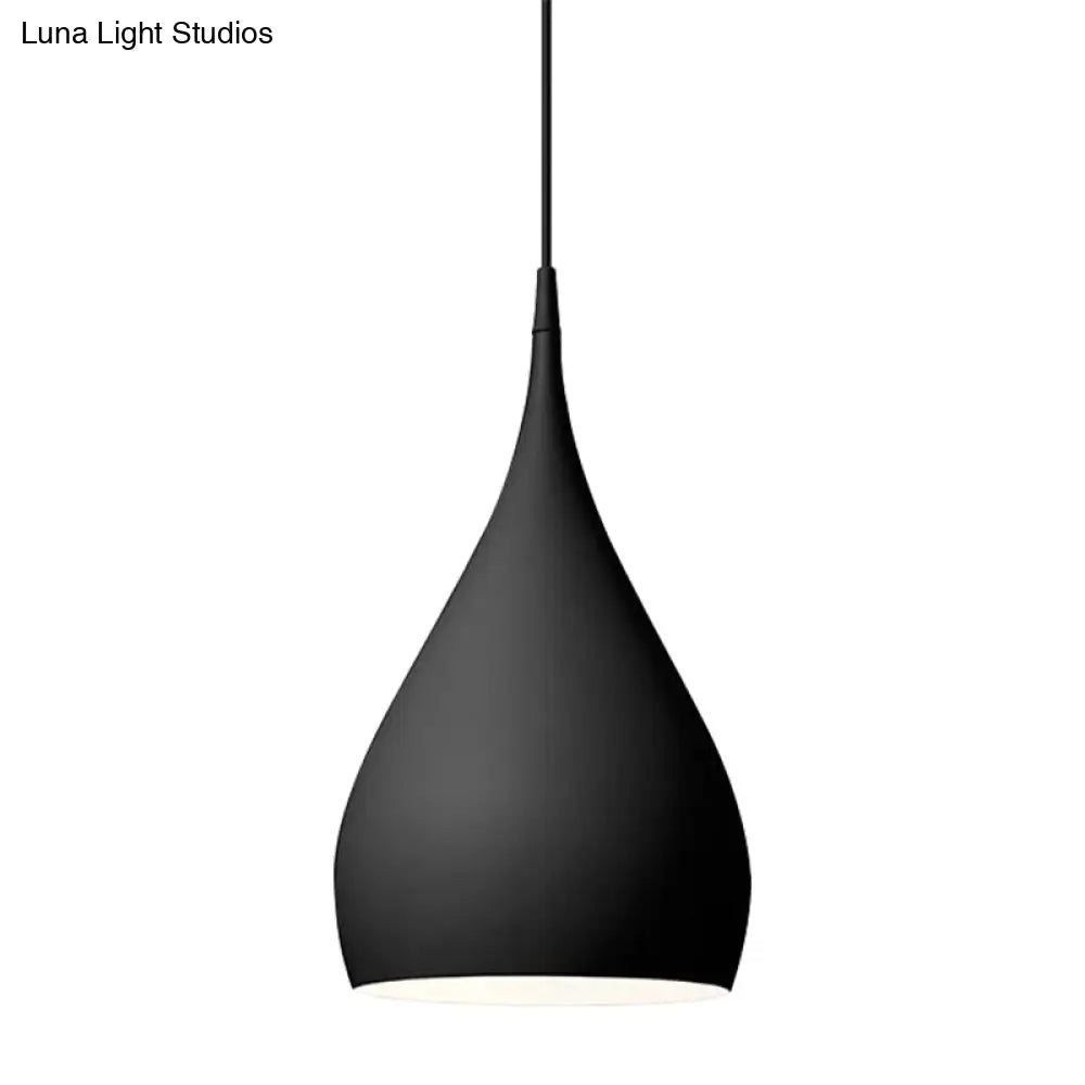 6.5/10 Teardrop Pendant Light - Modern Metal 1 Black/White/Red