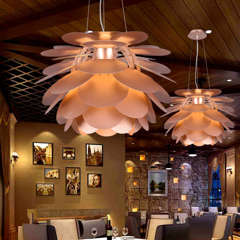 Copper Finish Pinecone Pendant Light For Contemporary Restaurant Decor