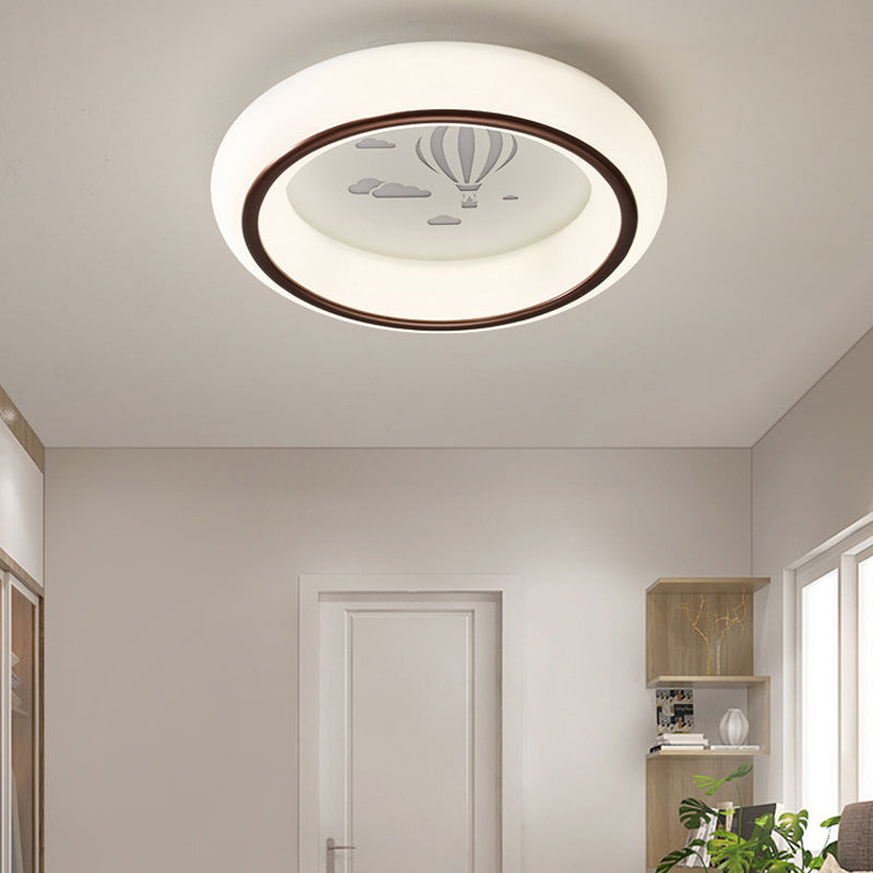 Nordic Acrylic Led Ceiling Light With Elk/Star/Hot Air Balloon Pattern - Flush Mount