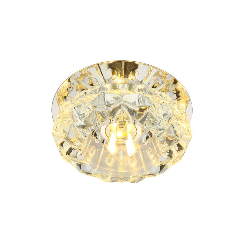 Modern Flower Flush Mount Led Crystal Ceiling Lamp For Corridor